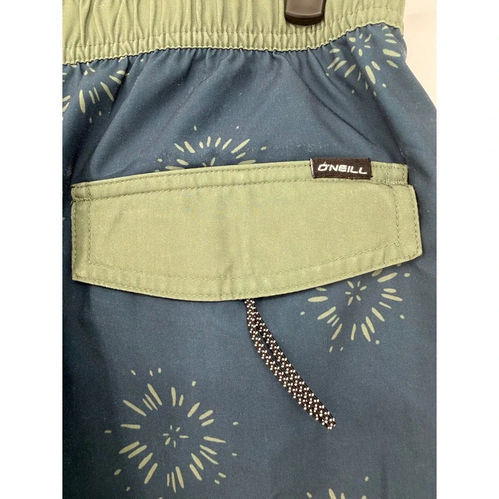 ONeill Hyperfreak Stretch Board Shorts Navy Blue Sunburst Swim Trunks Size M